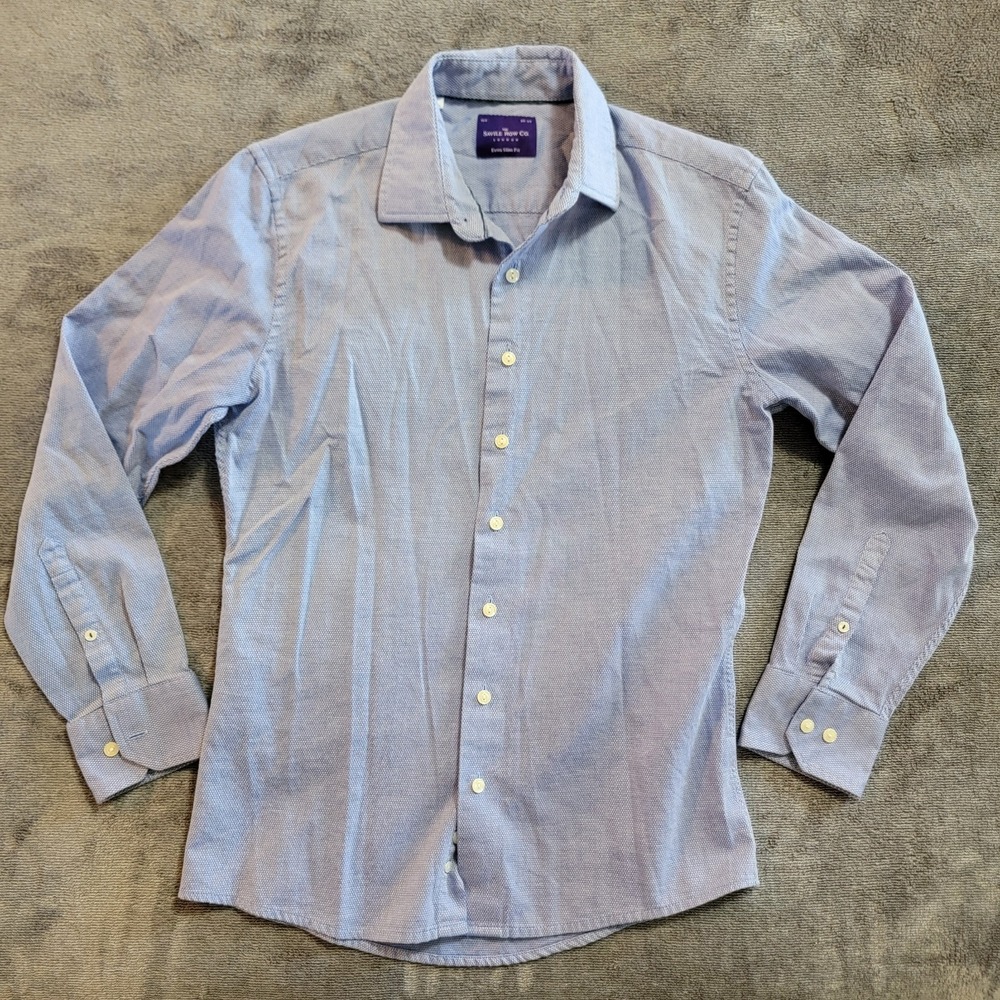 The Saville Row Co. London Mens Long Sleeve‎ Button Up Extra Slim Fit 15.5 32-33